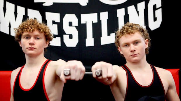 Aaron and Adam Solomon.Reedsport wrestling.Michele Bunch